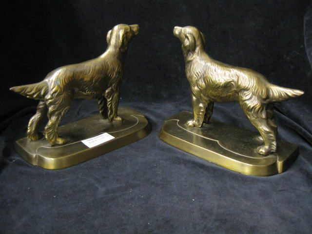 Pair of Bronzed Figural Dog Bookends 14c9bf