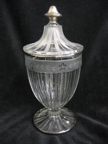 Hawkes Etched Crystal Covered Jar