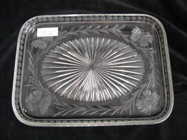 Cut Glass Dresser Tray butterfly 14c9cf