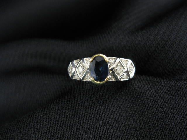 Sapphire Diamond Ring 1 carat 14c9dd