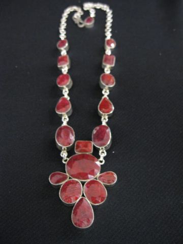 Ruby Necklace 17 African gems totaling