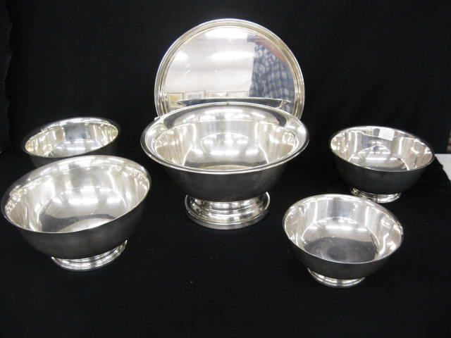 6 Silverplate Dog Trophies;Paul