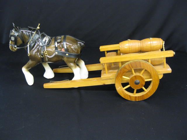 Melrose Pottery Horse with Wooden 14ca06