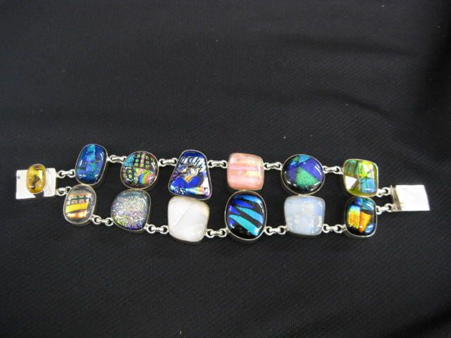 Dichroic Art Glass Bracelet gorgeous 14ca14