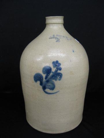 Blue Decorated Stoneware Jug by