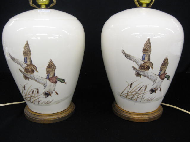 Pair of Porcelain Table Lamp mallard 14ca1c