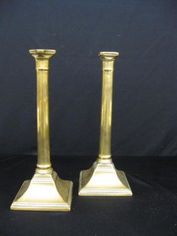 Early Brass Candlestick 12'' signed.