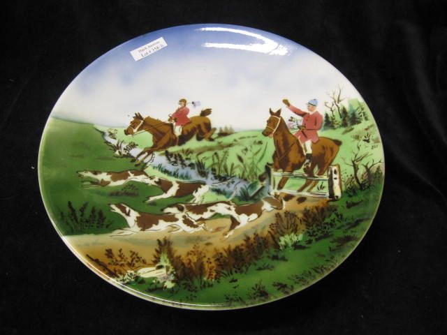 German Porcelain Charger fox hunt