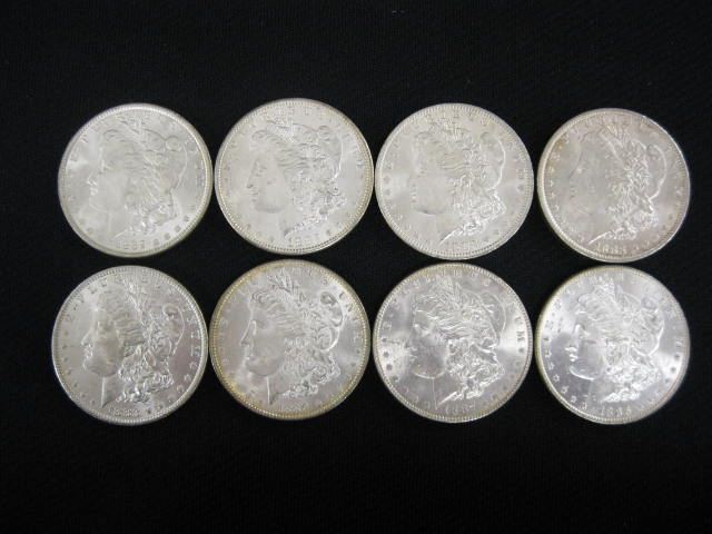 8 Uncirculated Morgan Silver Dollars