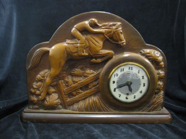 Equestrian Wooden Clock Lanshire