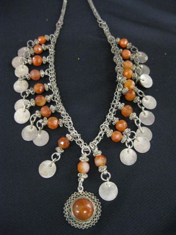 Iranian Silver Carnelian Necklace 14ca81