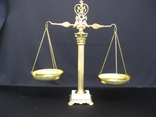 Brass Balance Scale column decor marble