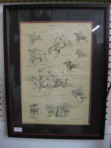 Early Harpers Weekly Framed Pagedepicting