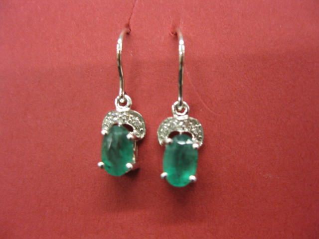 Emerald Diamond Earrings oval 14ca99