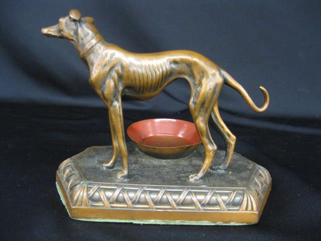 Deco Bronzed Ashtray figural dog 14caca