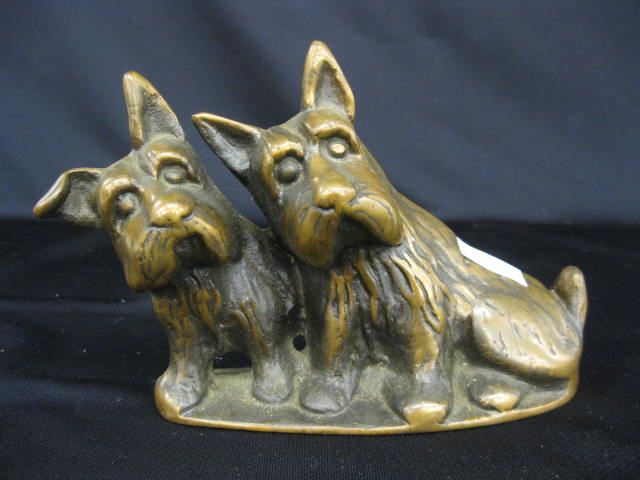 Bronzed Statue of Two Scottie Dogs 14caec
