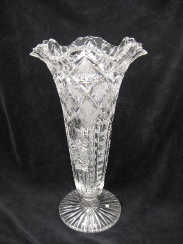 Libbey Cut Glass Trumpet Vase superb 14caf2