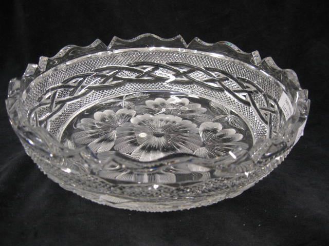 Libbey Cut Glass Bowl intertwining 14caf8