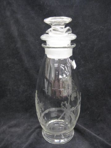 Heisey Glass Fox Chase Etched Cocktailshaker