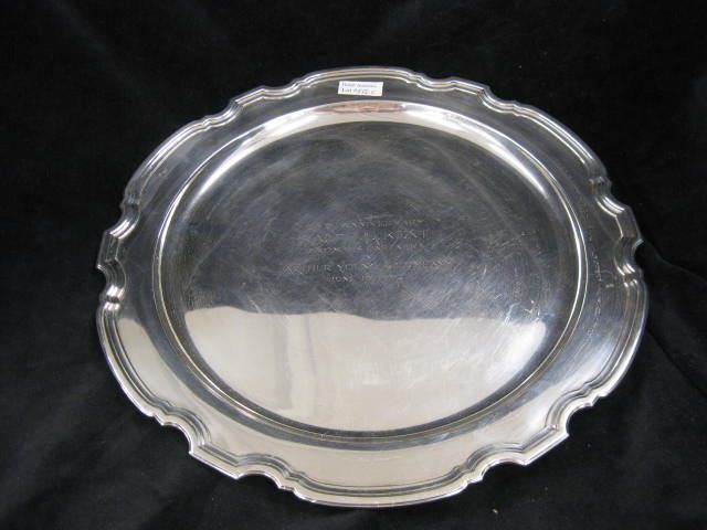 Tiffany Sterling Silver Round Tray Chippendale