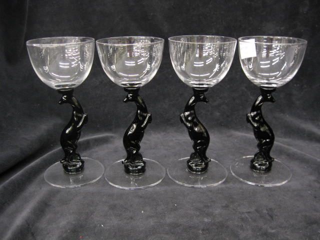 4 Libbey Silhouette Pattern Crystal