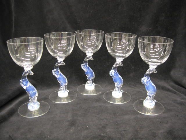 5 Libbey Moonstone Silhouette Patterncrystal 14cb35