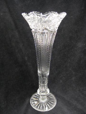 Cut Glass Trumpet or Bugle Vase 14cb45