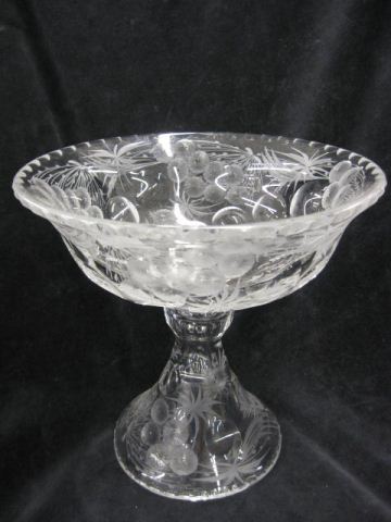 Libbey Cut Glass Tall Fruit Compote