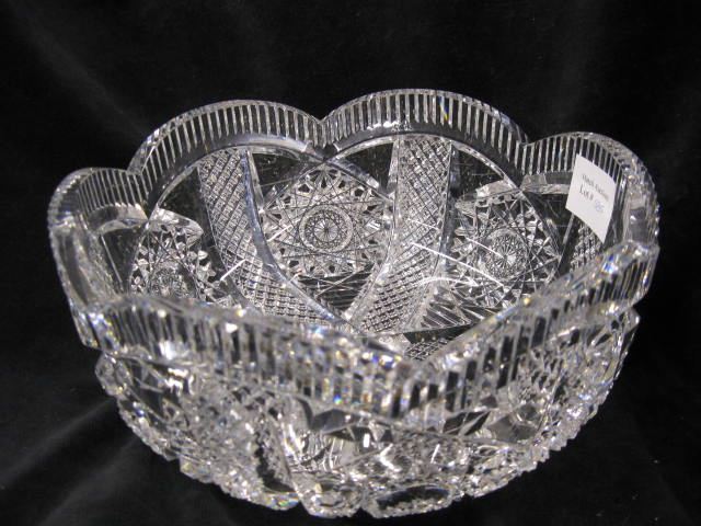 Hawkes Cut Glass Bowl criss-cross band