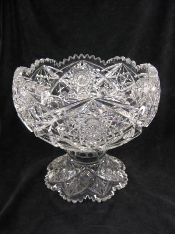 Sinclaire Cut Glass Punchbowl on Stand