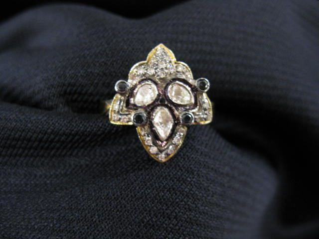 Diamond Ring early rose cut diamonds 14cb56