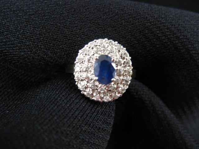Sapphire & Diamond Ring 1 carat oval