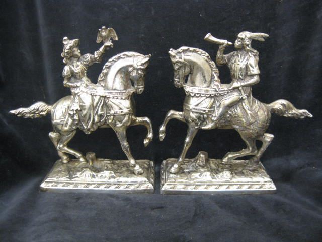 Pair of Silvered Bronzed Figural 14cb7f