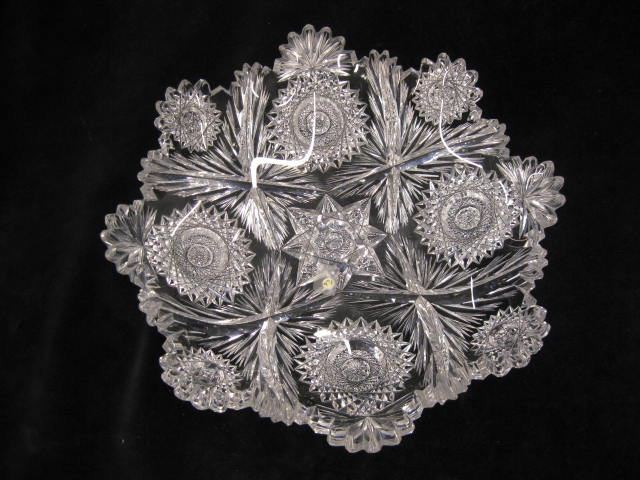 Libbey Cut Glass Dish flora form 14cb93