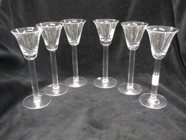 Set of 6 Libbey cut Glass Tall