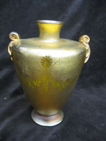 Tiffany Favrile Art Glass Vase engraved