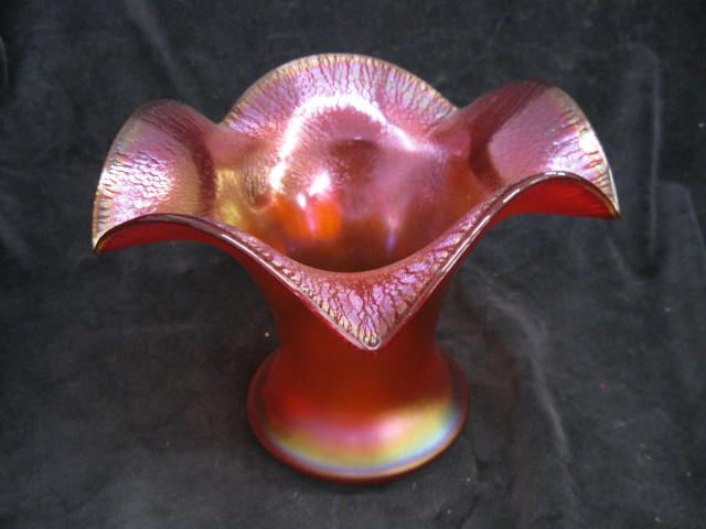 Imperial Art Glass Vase red iridescent