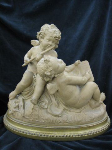 French Terra Cotta Figurine of Cherubs