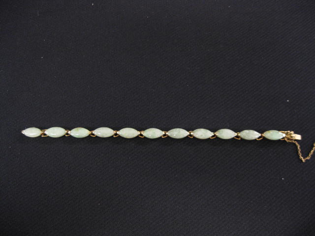 Jade Bracelet 11 marquise cut stones 14cbb6