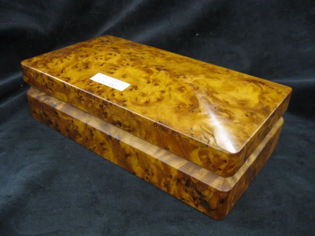 Burl Wood Box hinged lid 5 x 14cbc4