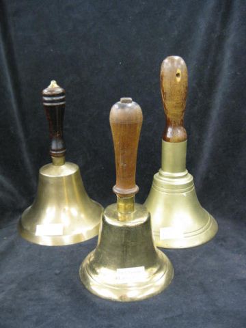 3 Old Brass Schoolmaster's Bells