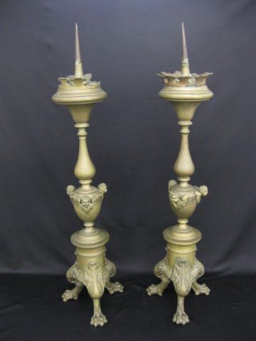 Pair of 19th Century Brass Candle 14cbc9