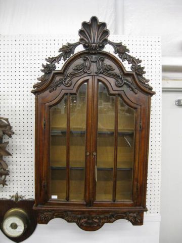 Fine Carved Hanging Curio Cabinet 14cbc1