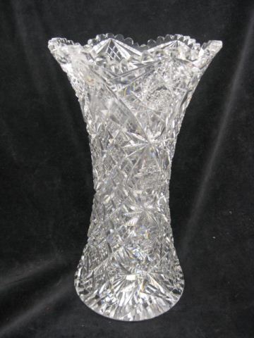 Hawkes Cut Glass Vase diamond & hobstar