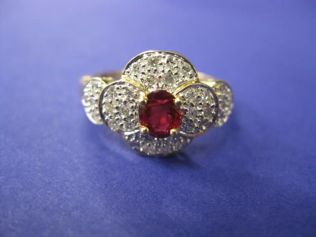Ruby & Diamond Ring very fine .65 carat
