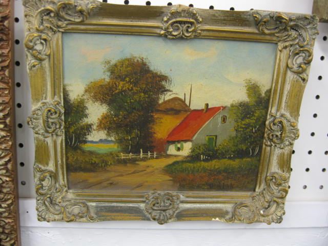 Oil on Board of a Country Farmhouse