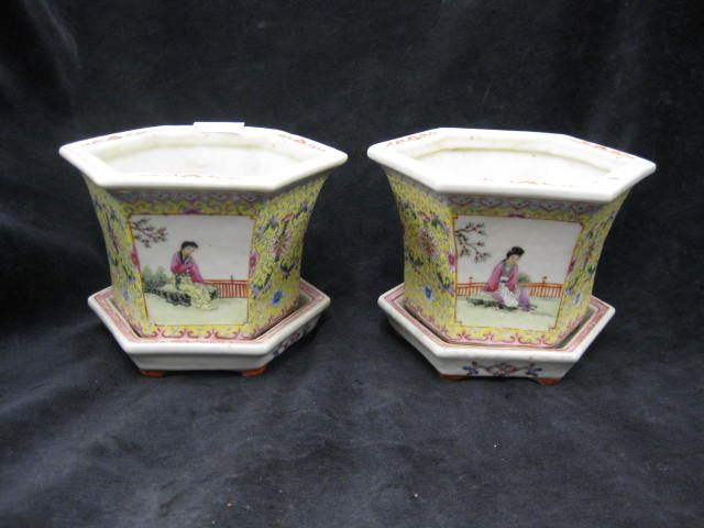 Pair of Chinese Famille Rose Porcelain