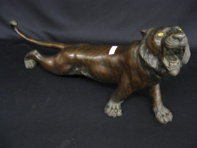 Japanese Signed Bronze of a Tiger