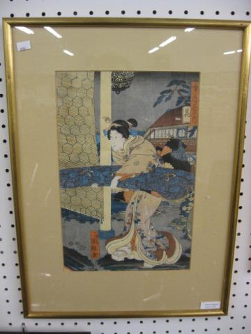 Japanese Woodblock Print of Lady 14cbf3