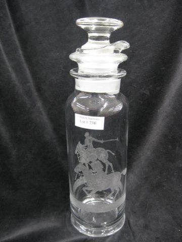 Heisey Glass Polo Player Etched 14cbfd